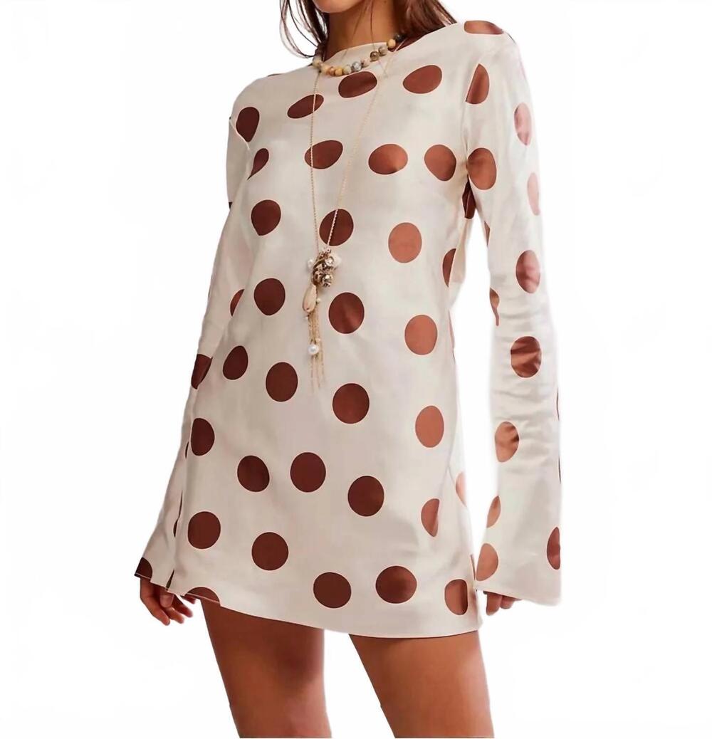 NEW FREE PEOPLE tigre dress in ivory polka dot